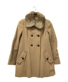 BURBERRY BLUE LABEL（バーバリーブルーレーベル）の古着「ファー付きウールコート」｜ブラウン