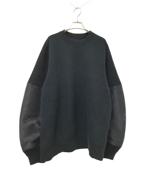 sacai（サカイ）sacai (サカイ) Nylon Twill x Sponge Sweat Pullover ブラック サイズ:4 未使用品の古着・服飾アイテム