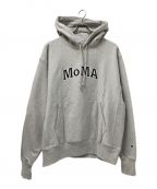 Champion REVERSE WEAVE×MoMAチャンピオン リバース ウィーブ×モマ）の古着「プルオーバーロゴパーカー」｜グレー