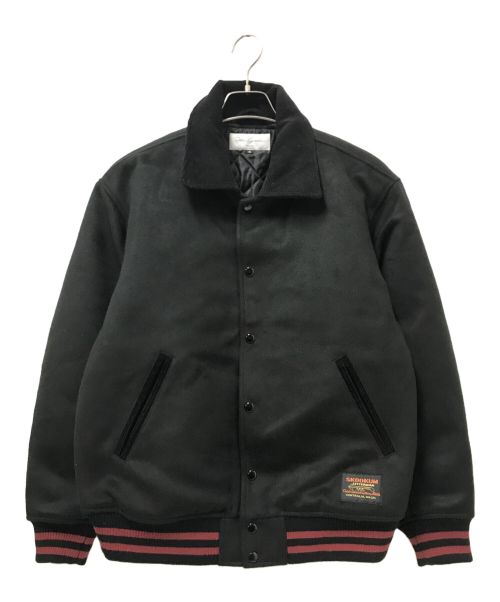 Retro Grade（レトログレード）Retro Grade (レトログレード) MELTON CORDUROY VARSITY JACKET ブラック サイズ:Mの古着・服飾アイテム