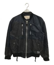 AVIREX（アヴィレックス）の古着「DENIM CUSTOM FLIGHT JACKET」｜ブラック