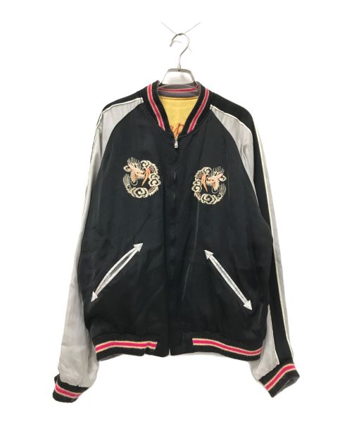 テーラー東洋（テーラートウヨウ）テーラー東洋 (テーラートウヨウ) Early 1950s Style Acetate Souvenir Jacket ブラック×イエロー サイズ:特大の古着・服飾アイテム