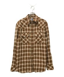 DIESEL（ディーゼル）の古着「チェックウエスタンシャツ」｜ブラウン×レッド