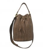 MICHAEL KORSマイケルコース）の古着「Carole Hand-Woven Leather Bucket Bag」｜ブラウン