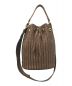 MICHAEL KORS（マイケルコース）の古着「Carole Hand-Woven Leather Bucket Bag」｜ブラウン