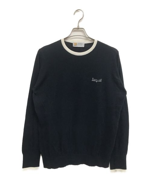 SEQUEL（シークエル）SEQUEL (シークエル) JOHN SMEDLEY (ジョンスメドレー) FRAGMENT DESIGN (フラグメントデザイン) コットンクルーネックニット ネイビー サイズ:Lの古着・服飾アイテム