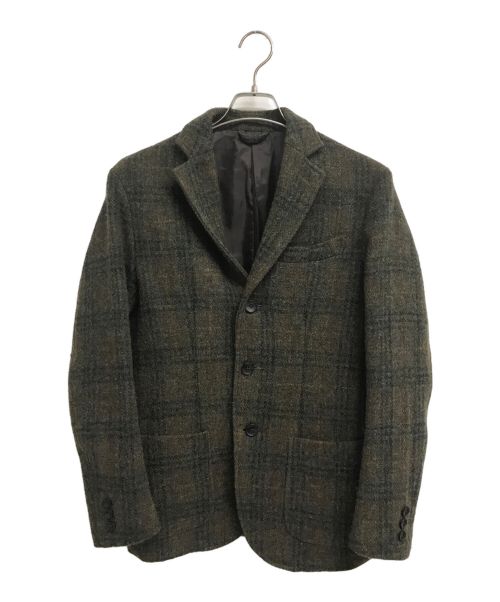 FREAK'S STORE（フリークスストア）FREAK'S STORE (フリークスストア) Harris Tweed (ハリスツイード) チェックウールジャケット オリーブ サイズ:Sの古着・服飾アイテム