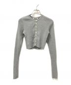 AURALEEオーラリー）の古着「SUPER FINE WOOL HIGH GAUGE RIB KNIT SHORT CARDIGAN」｜グレー