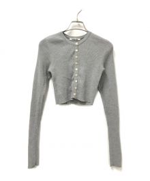 AURALEE（オーラリー）の古着「SUPER FINE WOOL HIGH GAUGE RIB KNIT SHORT CARDIGAN」｜グレー