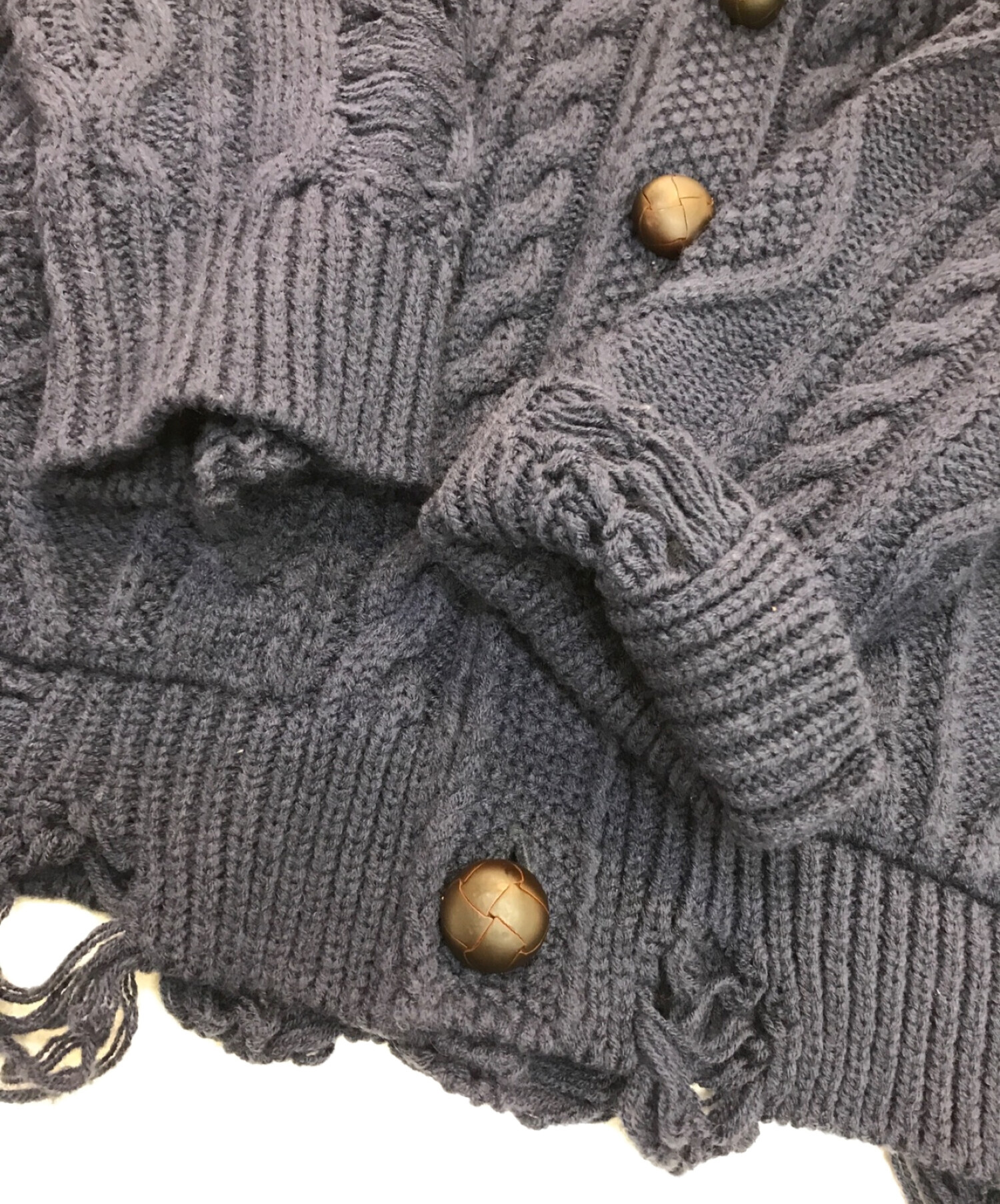 クリアランス廉価」 ミハラヤスヒロ damaged cable cardigan www