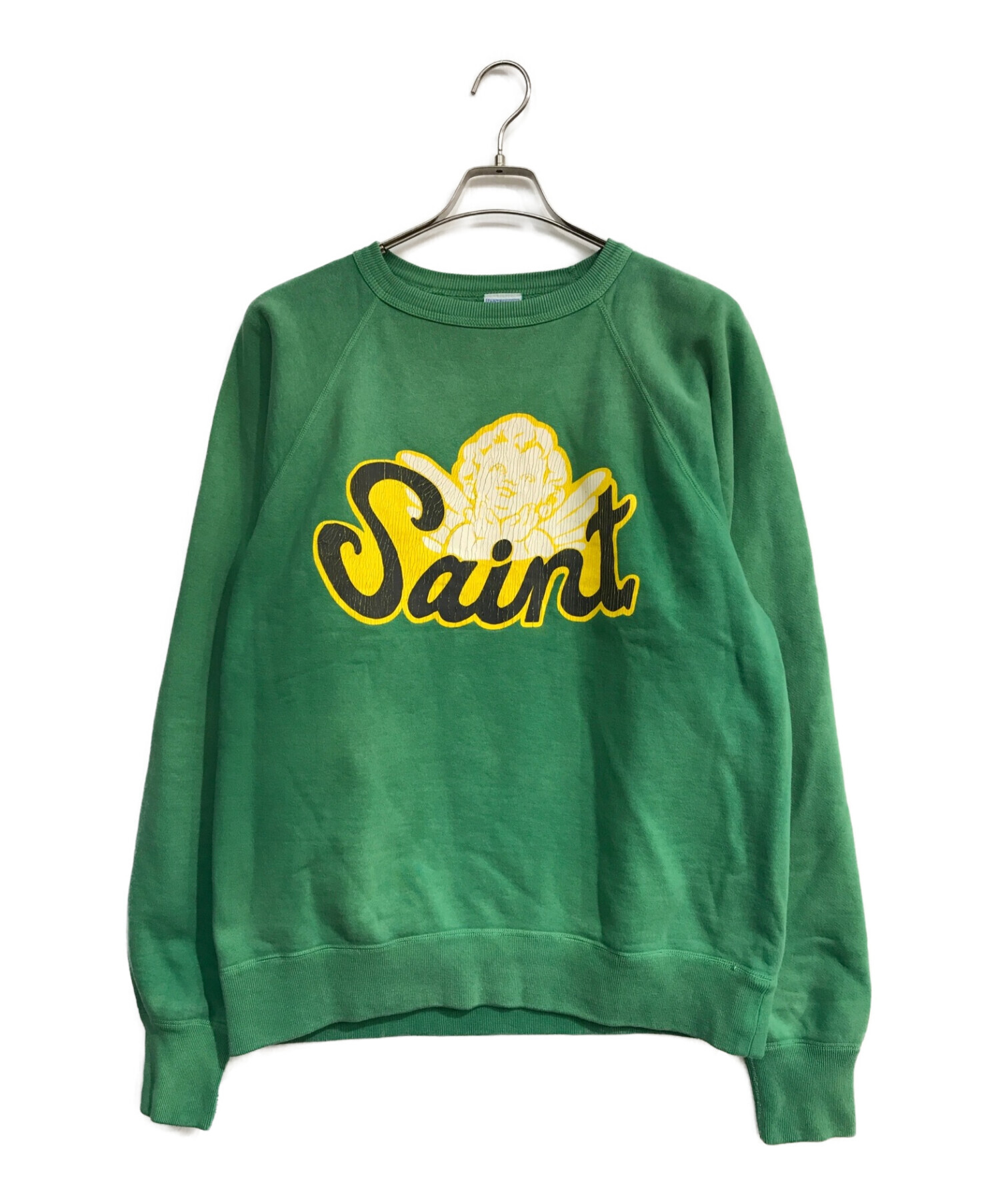 SAINT MICHAEL◇21SS Crew Sweat Planet/ヴィンテージ加工/スウェット