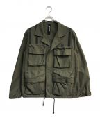 GROUND Yグラウンドワイ）の古着「Cotton canvas Open collar pocket Jacket　GR-J06-006　コットン　キャンバス　オープンカラー　ポケットジャケット」｜オリーブ