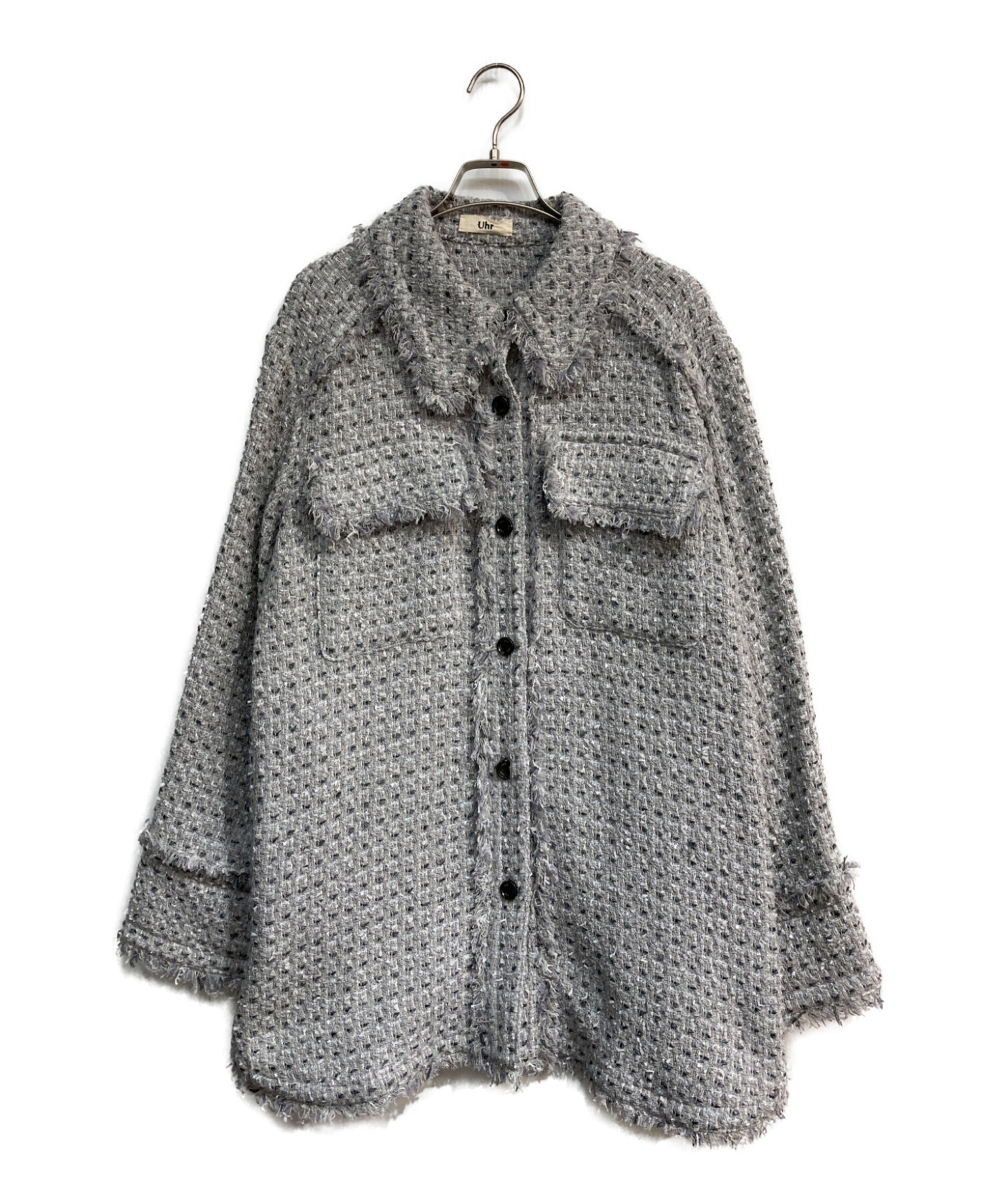 Uhr (ウーア) Tweed Shirt Jacket　21AWUhr-JK225　ツイードシャツジャケット グレー サイズ:38