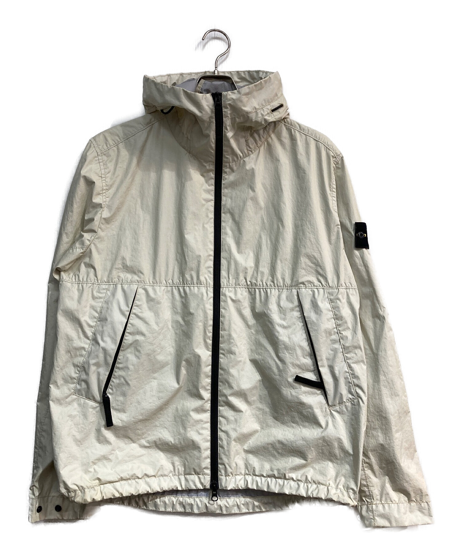 STONE ISLAND (ストーンアイランド) ガーメントダイナイロンジップアップパーカー　721542423 アイボリー サイズ:L