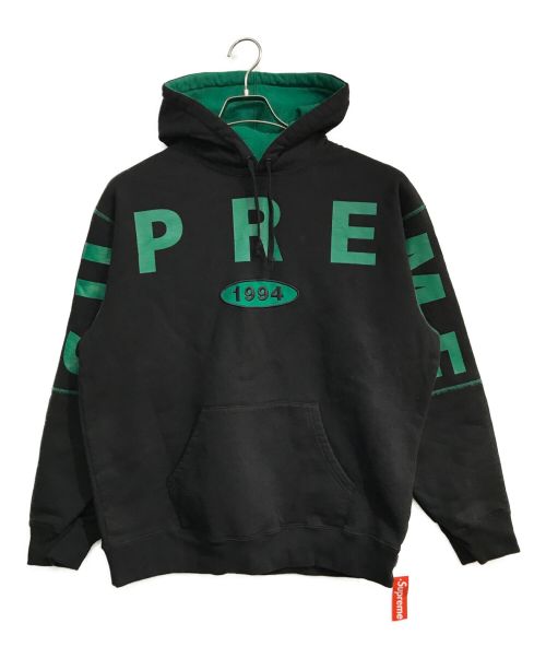 SUPREME（シュプリーム）Supreme (シュプリーム) Spread Logo Hooded Sweatshirt ブラック×グリーン サイズ:M 未使用品の古着・服飾アイテム