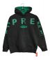 Supreme（シュプリーム）の古着「Spread Logo Hooded Sweatshirt」｜ブラック×グリーン