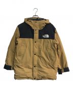 THE NORTH FACEザ ノース フェイス）の古着「Mountain Down Jacket　ND91930　フーデッドジャケット　ベージュｘブラック」｜ベージュ×ブラック