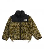 THE NORTH FACEザ ノース フェイス）の古着「Novelty Short NUPTSE Jacket　NDW92234　ノベルティヌプシジャケット　ブラック×イエロー　レオパード」｜ブラック×イエロー