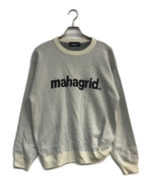 mahagrid（マハグリッド）mahagrid (マハグリッド) ベーシックロゴニット ホワイト サイズ:Mの古着・服飾アイテム