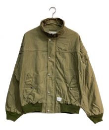 WTAPS（ダブルタップス）の古着「バイオウォッシュ加工コットンフルジップミリタリージャケット　201WVDT-JKM03」｜カーキ