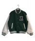 X-LARGE（エクストララージ）の古着「OG VARSITY JACKET　101214021004　グリーン×ホワイト　スタジャン」｜グリーン×ホワイト