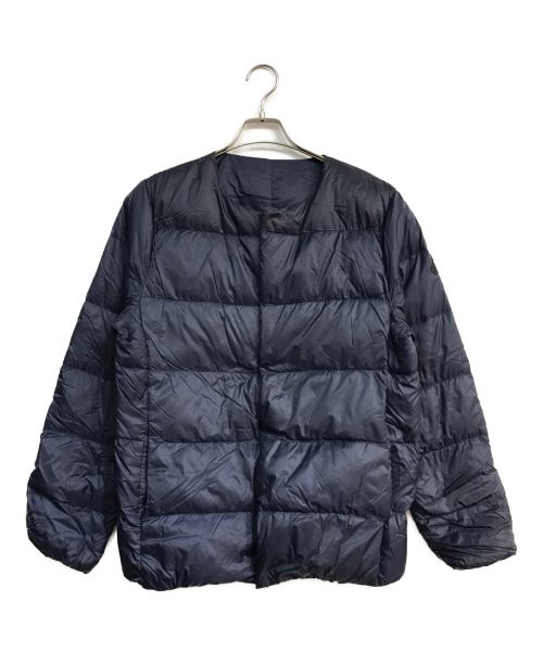 Pyrenex（ピレネックス）Pyrenex (ピレネックス) UNITED ARROWS (ユナイテッドアローズ) SAINT EMILION UA　別注ノーカラーダウンジャケット　ネイビー ネイビー サイズ:Lの古着・服飾アイテム