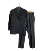 BURBERRY BLACK LABELバーバリーブラックレーベル）の古着「チェックセットアップスーツ　Super100's　格子柄　スーツ　ブラック」｜ブラック