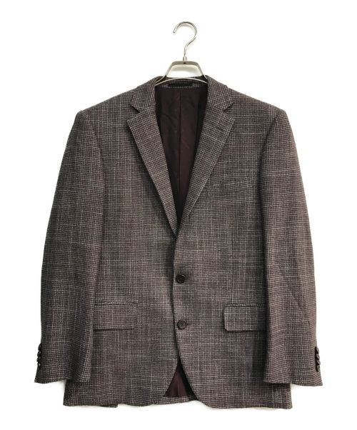 ERMENEGILDO ZEGNA（エルメネジルド・ゼニア）ERMENEGILDO ZEGNA (エルメネジルド・ゼニア) シルク&カシミヤ混2Bテーラードジャケット ブラウン サイズ:-の古着・服飾アイテム