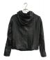 HELMUT LANG (ヘルムートラング) フーデッドレザーライダースジャケット　16-7104051 ブラック サイズ:S：12800円