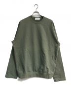 Graphpaperグラフペーパー）の古着「COMPACT TERRY ROLL UP SLEEVE CREW NECK GU223-70105 ｸﾞﾚｰ」｜オリーブ