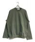 Graphpaper（グラフペーパー）の古着「COMPACT TERRY ROLL UP SLEEVE CREW NECK GU223-70105 ｸﾞﾚｰ」｜オリーブ