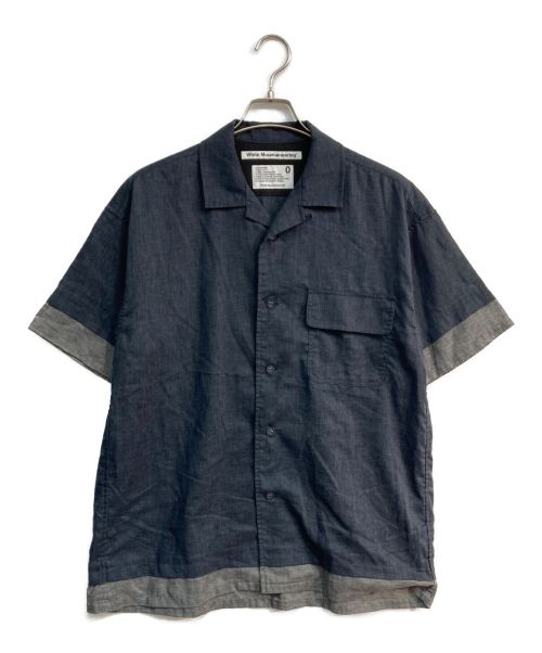 WHITE MOUNTAINEERING（ホワイトマウンテ二アニング）WHITE MOUNTAINEERING (ホワイトマウンテ二アニング) OPEN COLLAR HALF SLEEVES SHIRT　WM2071113 ネイビーの古着・服飾アイテム