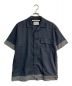 WHITE MOUNTAINEERING（ホワイトマウンテ二アニング）の古着「OPEN COLLAR HALF SLEEVES SHIRT　WM2071113」｜ネイビー