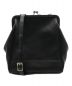 Y's（ワイズ）の古着「SOFT WRINKLED LEATHER W CLASP BAG　YD-104-722　ブラック　がま口　レザー」｜ブラック