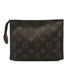 LOUIS VUITTON（ルイ ヴィトン）の古着「ポシェットトワレット19　セカンドバッグ　M47544　ブラウン　モノグラム」｜ブラウン