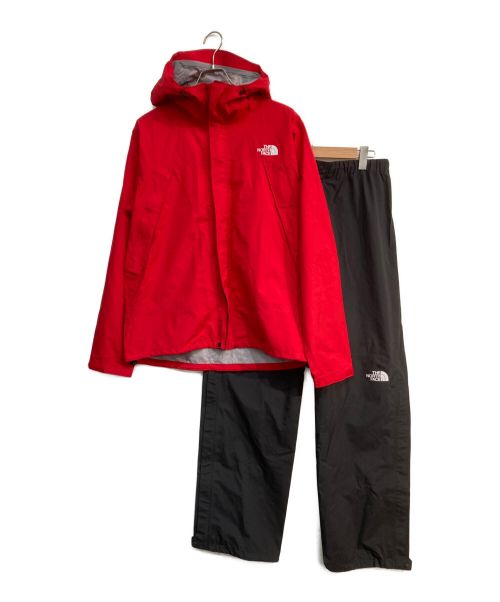 THE NORTH FACE（ザ ノース フェイス）THE NORTH FACE (ザ ノース フェイス) RAINTEX AERO セットアップ　NP11520　ナイロンセットアップ　レッドｘブラック　 レッド×ブラック サイズ:ＸＬの古着・服飾アイテム