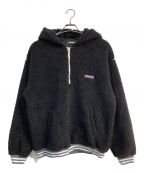 X-LARGEエクストララージ）の古着「HALF ZIP BOA HOODIE 101224012013 ブラック」｜ブラック