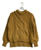 CLANEクラネ）の古着「ARGYLE 3D KNIT TOPS　13106-1241　ブラウン　」｜ブラウン