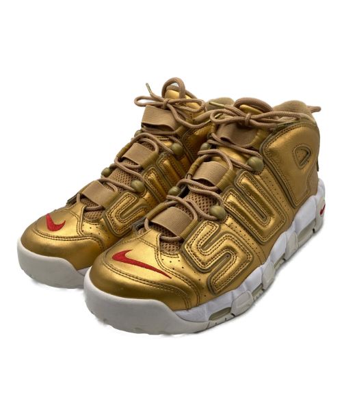 NIKE（ナイキ）NIKE (ナイキ) SUPREME (シュプリーム) AIR MORE UPTEMPO　902290-700　ゴールド　モアテン　	METALLIC GOLD ゴールド サイズ:27.5cmの古着・服飾アイテム