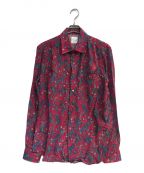 PAUL SMITHポールスミス）の古着「総柄ウエスタンシャツ　Feather Paisley　レッド　ペイズリー柄」｜レッド