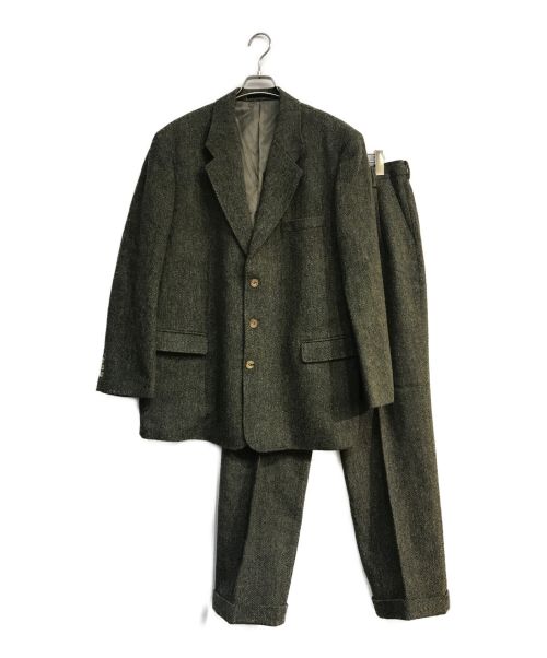 PAPAS（パパス）PAPAS (パパス) Harris Tweed (ハリスツイード) セットアップスーツ　Harris Tweed　総裏　オリーブ オリーブ サイズ:XLの古着・服飾アイテム