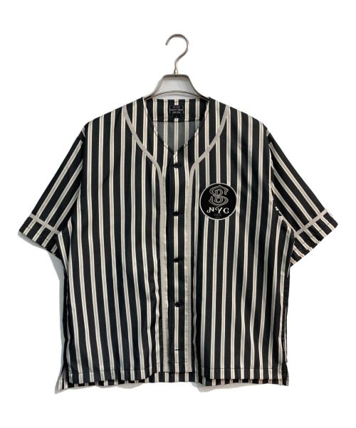 SCHOTT BROS.（ショットブロス）SCHOTT BROS. (ショットブロス) STRIPE BASEBALL SHIRT　3125073 ブラック サイズ:Lの古着・服飾アイテム