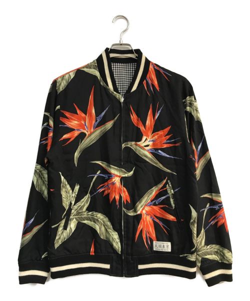 WACKO MARIA（ワコマリア）WACKO MARIA (ワコマリア) REVERSIBLE SKA JACKET　リバーシブルスカジャケット　THOMAS MASON製生地使用　極楽鳥花×ギンガムチェック ブラック サイズ:Mの古着・服飾アイテム