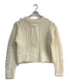 CECILIE BAHNSENセシリーバンセン）の古着「Cable Knit Jumper w/Collar 襟付ニット　ケーブルニット　PF20-0076　ホワイト」｜ホワイト