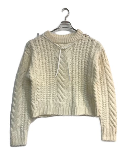 CECILIE BAHNSEN（セシリーバンセン）Cecilie Bahnsen (セシリーバンセン) Cable Knit Jumper w/Collar 襟付ニット　ケーブルニット　PF20-0076　ホワイト ホワイト サイズ:M/Lの古着・服飾アイテム