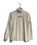 BRIEFING GOLFブリーフィング ゴルフ）の古着「WARM LS HIGH NECK　BRG213M48　ロゴプリントハイネックカットソー　SHIRLEY TRICOT」｜ベージュ