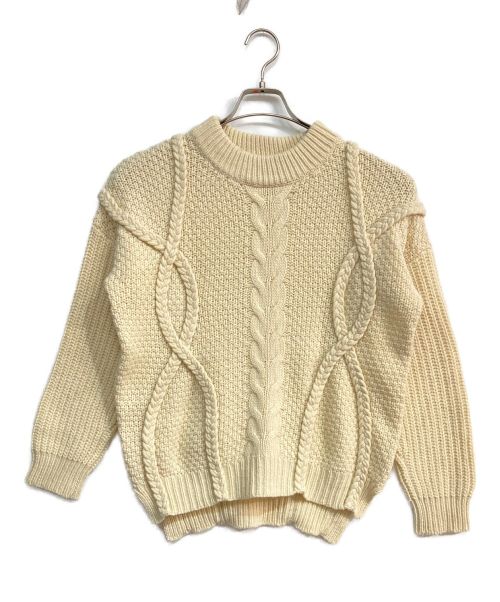 CLANE（クラネ）CLANE (クラネ) 3D CABLE KNIT　206049　ケーブルニット　アイボリー ホワイト サイズ:36の古着・服飾アイテム