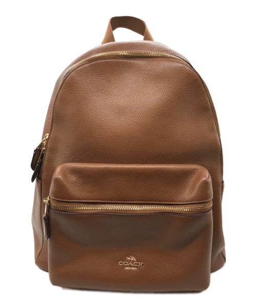 COACH（コーチ）COACH (コーチ) チャーリー ペプルドレザーバックパック　F38288　ブラウン ブラウンの古着・服飾アイテム