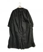 universal tissuユニバーサルティシュ）の古着「クラシックギャザーシャツドレス　UT210OP033」｜ブラック
