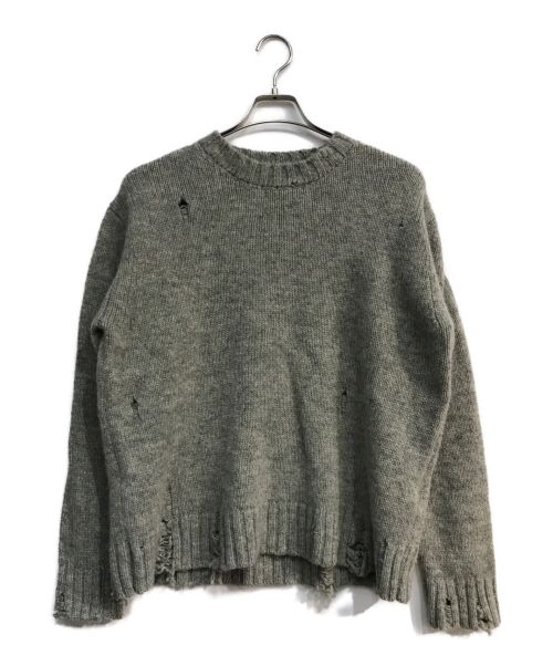 UNUSED（アンユーズド）UNUSED (アンユーズド) 3g crew neck damage knit　US1925　 グレー サイズ:2の古着・服飾アイテム